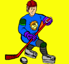 Dibujo Jugador de hockey sobre hielo pintado por moises