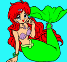 Dibujo Sirena pintado por Serena.