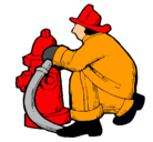 Dibujo Bombero en la boca de incendios pintado por fabri