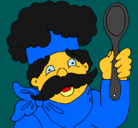 Dibujo Chef con bigote pintado por teresa