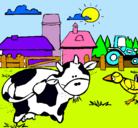 Dibujo Vaca en la granja pintado por karen