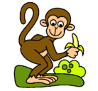 Dibujo Mono pintado por jira