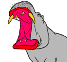 Dibujo Hipopótamo con la boca abierta pintado por LUCASEVI