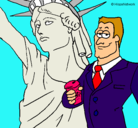 Dibujo Estados Unidos de América pintado por flor1
