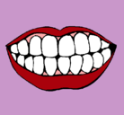 Dibujo Boca y dientes pintado por lorena