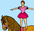 Dibujo Trapecista encima de caballo pintado por Marta