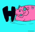 Dibujo Hipopótamo pintado por vivian