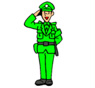 Dibujo Policía saludando pintado por axel