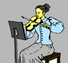 Dibujo Dama violinista pintado por carlos