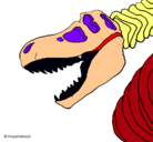 Dibujo Esqueleto tiranosaurio rex pintado por agustina