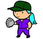 Dibujo Jugadora de béisbol pintado por lupix
