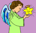 Dibujo Ángel y estrella pintado por miangel