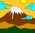 Dibujo Monte Fuji pintado por manu