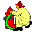 Dibujo Bombero en la boca de incendios pintado por maite