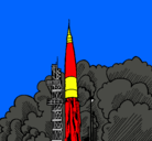 Dibujo Lanzamiento cohete pintado por chachi