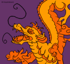 Dibujo Dragón japonés pintado por erika