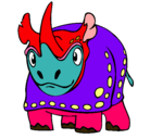 Dibujo Rinoceronte pintado por Valentino