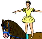 Dibujo Trapecista encima de caballo pintado por Maribel