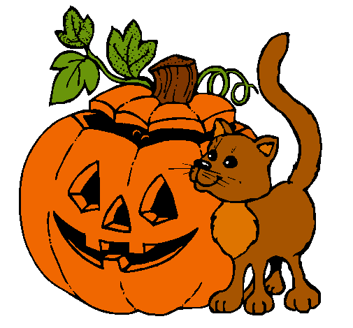 Calabaza y gato