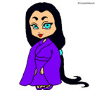 Dibujo Princesa con kimono pintado por Angelina