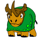 Dibujo Rinoceronte pintado por miguel