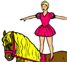 Dibujo Trapecista encima de caballo pintado por bulma