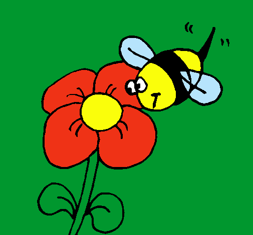 Abeja y flor