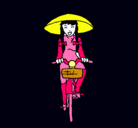 Dibujo China en bicicleta pintado por maartica6