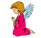 Dibujo Ángel orando pintado por ja