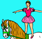 Dibujo Trapecista encima de caballo pintado por Andreyna