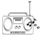 Dibujo Radio cassette 2 pintado por mara