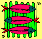 Dibujo Pescado a la brasa pintado por hugorobles