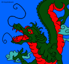 Dibujo Dragón japonés pintado por david