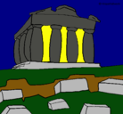 Dibujo Partenón pintado por john