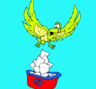 Dibujo Águila reciclando pintado por NATALI