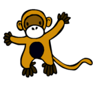 Dibujo Mono pintado por monkey