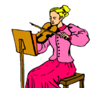 Dibujo Dama violinista pintado por silvia.r