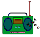 Dibujo Radio cassette 2 pintado por radio