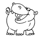 Dibujo Hipopótamo pintado por titi