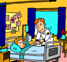 Dibujo Niño hospitalizado pintado por lupita
