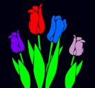 Dibujo Tulipanes pintado por elianapiras