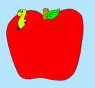 Dibujo Gusano en la fruta pintado por dabisito