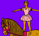 Dibujo Trapecista encima de caballo pintado por FAMILIA-1