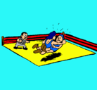 Dibujo Lucha en el ring pintado por laura