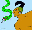 Dibujo Serpiente y guerrero pintado por MARCO