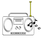 Dibujo Radio cassette 2 pintado por tbhbhgbnjkukuk