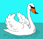 Dibujo Cisne en el agua pintado por patitor