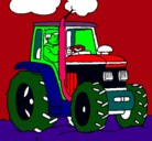 Dibujo Tractor en funcionamiento pintado por joacoyjeni