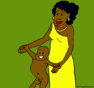 Dibujo Madre e hijo de Guinea pintado por vanesa