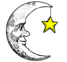 Dibujo Luna y estrella pintado por k